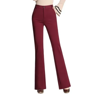 Flared Straight-Leg Trousers