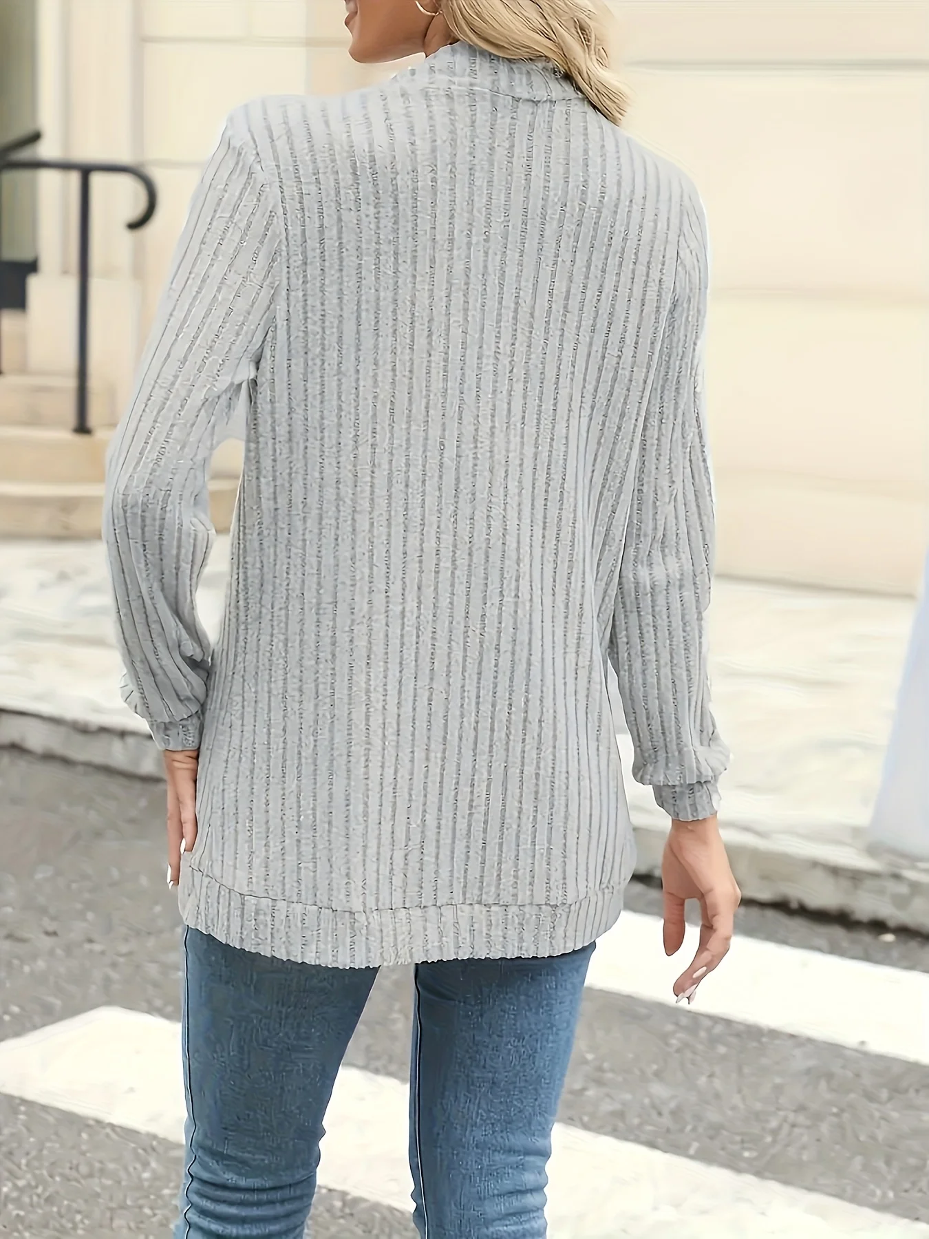 Open-Front Knit Cardigan - Image 2
