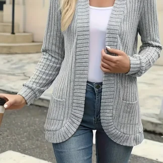 Open-Front Knit Cardigan