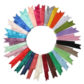 Skinny Silk-Feel Ribbon Scarf