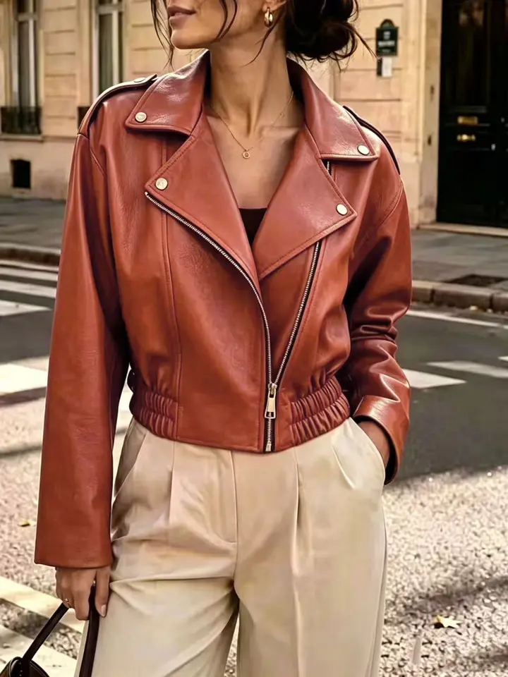 Faux-Leather Moto Jacket - Image 3