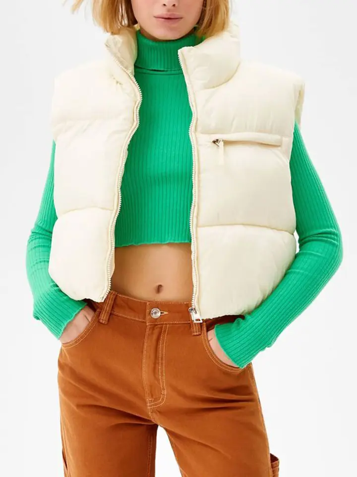 Cropped Puffer Vest - Image 3